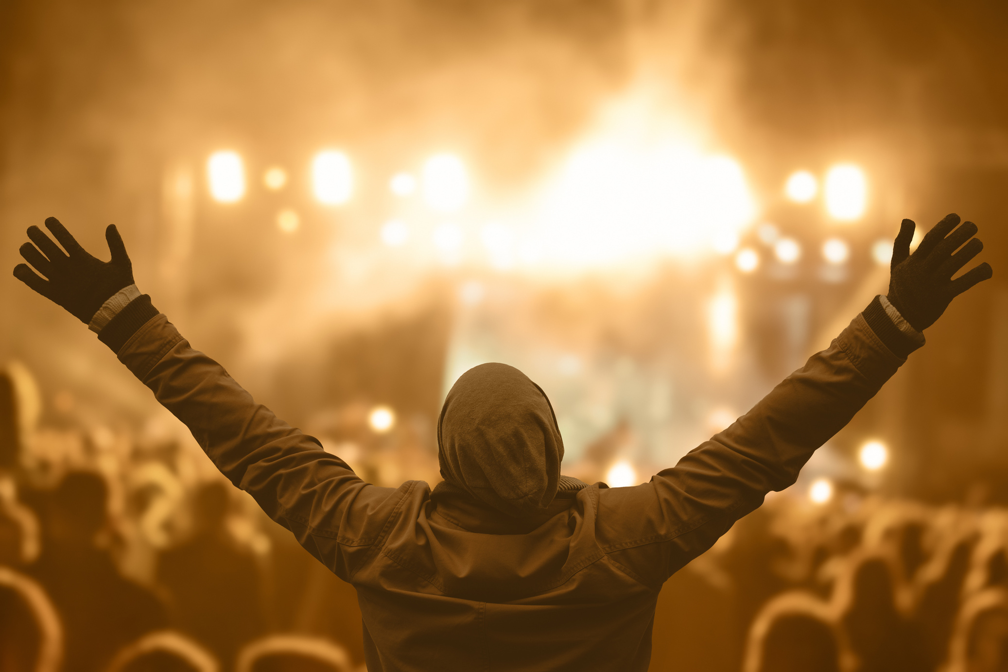 Man enjoying the music festival / concert.